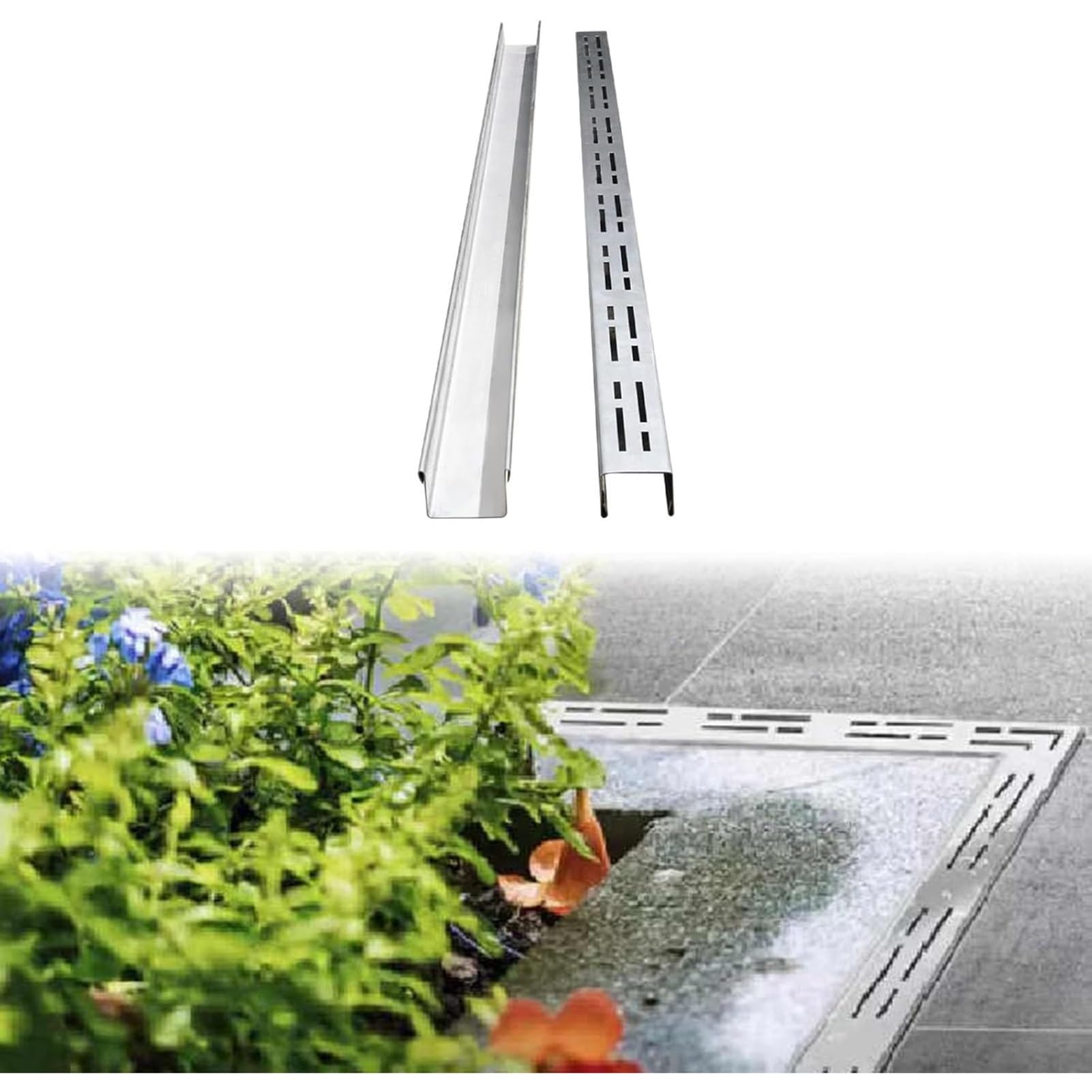 Système de drainage de tranchée extérieure en acier inoxydable premium pour villas