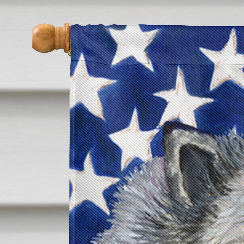 Caroline's Treasures SS4051CHF USA American Flag with Keeshond Flag Canvas, Large, Multicolor
