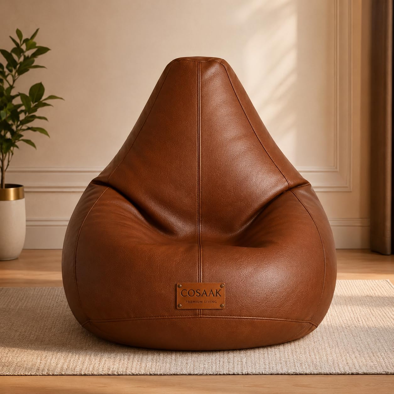 (XXL Bean Bag Chair Without beane only Bean Bag Cover (TAN, XXL, Solid)-image-42