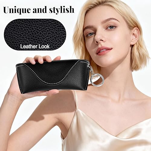 Miniatura 6 de RayLove Estuche para gafas de sol, funda de cuero portátil para gafas de sol, funda de protección de viaje