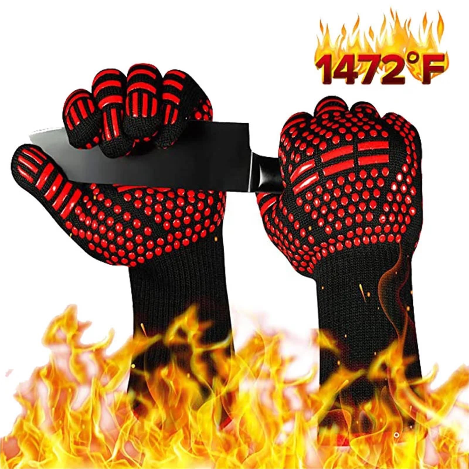 1 Paire de Gants BBQ ignifuges résistants à la Chaleur, Four en Silicone antidérapants, Cuisine, Cuisson au Barbecue pour Barbecue(Blue)