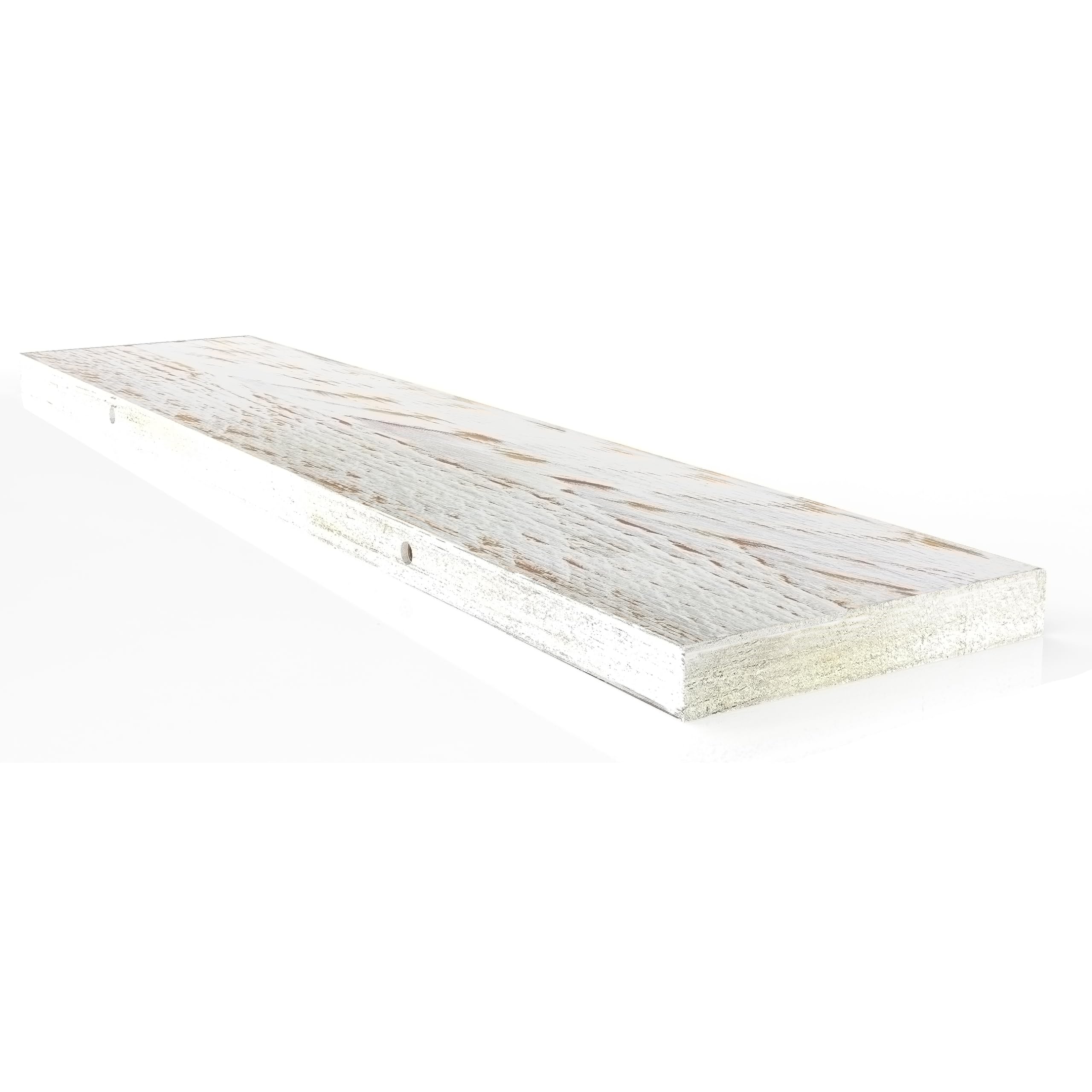 Mensola in Legno Massello Sospesa a Parete, Ripiano Artigianale, 7 Colori, Varie Dimensioni, Arredamento Bagno, Cucina, Camera da Letto, Ufficio, Made in Italy (Fat, White, W20xH4xL100 cm)