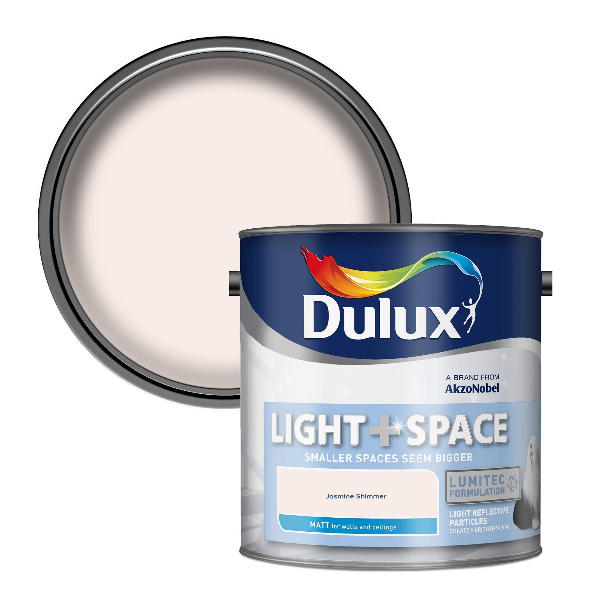 Dulux Light and Space Matt Emulsion Paint For Walls And Ceilings - Jasmine Shimmer 2.5 Litres