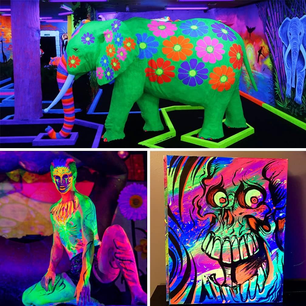 120W Black Light Bar, IP66 Blacklight with Plug+Switch+6ft Cord, Waterproof Blacklight with 100 LED, Black Light for Glow Party Halloween Decor Fluorescent Poster Body Paint Game Room Outdoor Indoor