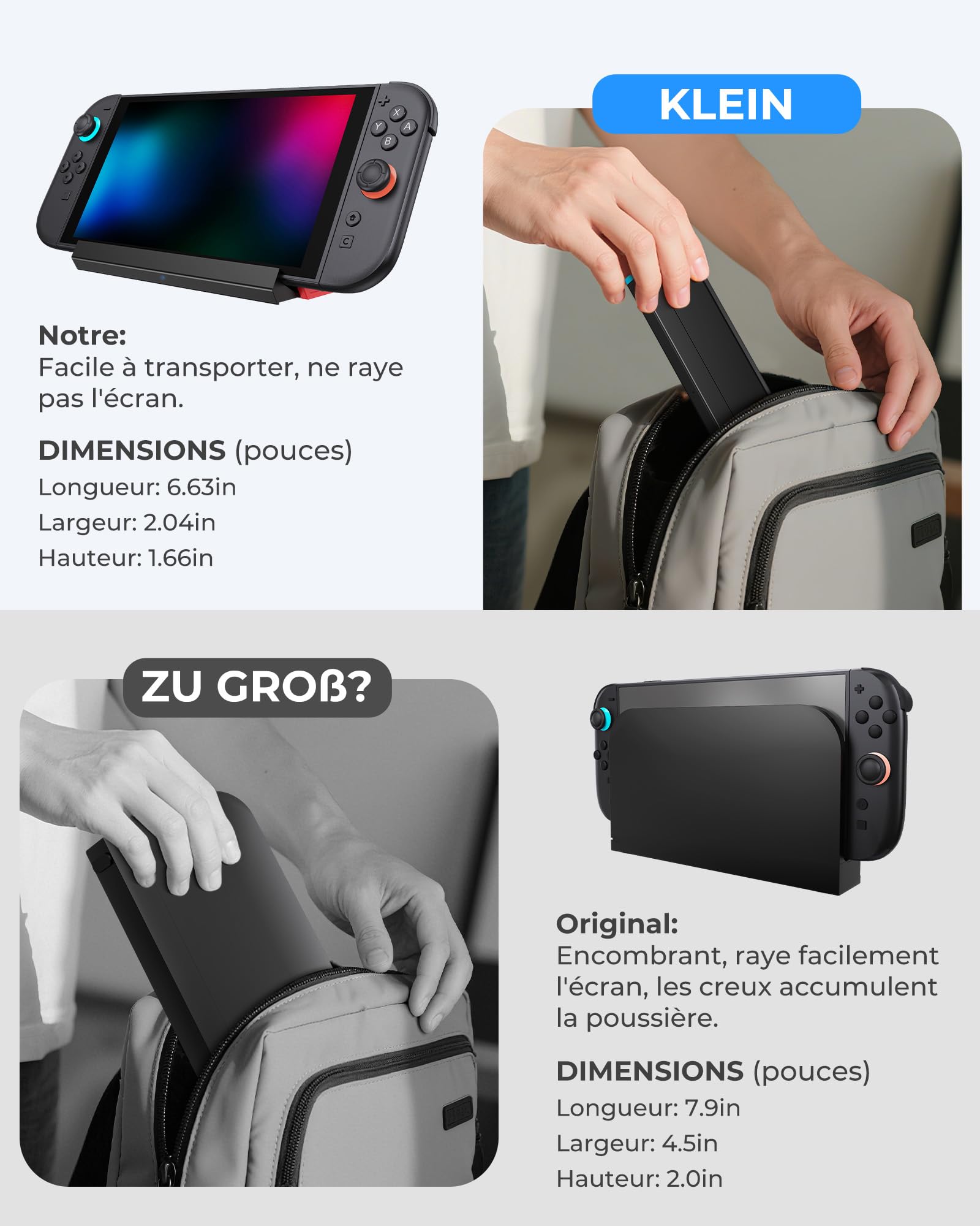 Antank Switch 2 TV Dock Compatible Uniquement avec Nintendo Switch 2 | Alliage D'aluminium Rétractable Portable Switch 2 Chargeur Station Support avec 4K@120Hz HDMI Sortie/100W Entrée/USB Port