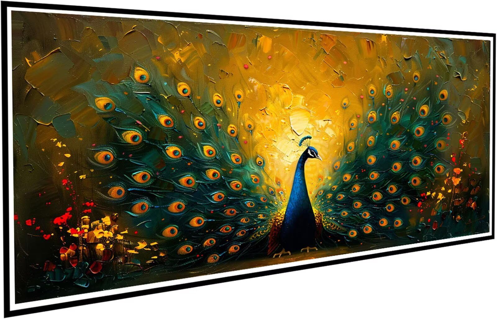 Diamentowe malowanie pióro diamentowe malowanie dla dorosłych, 5D diamentowe malowanie paw haft diamenty duży rozmiar 70 x 140 cm, DIY kryształ górski ścieg krzyżykowy ręczna aktywność do dekoracji
