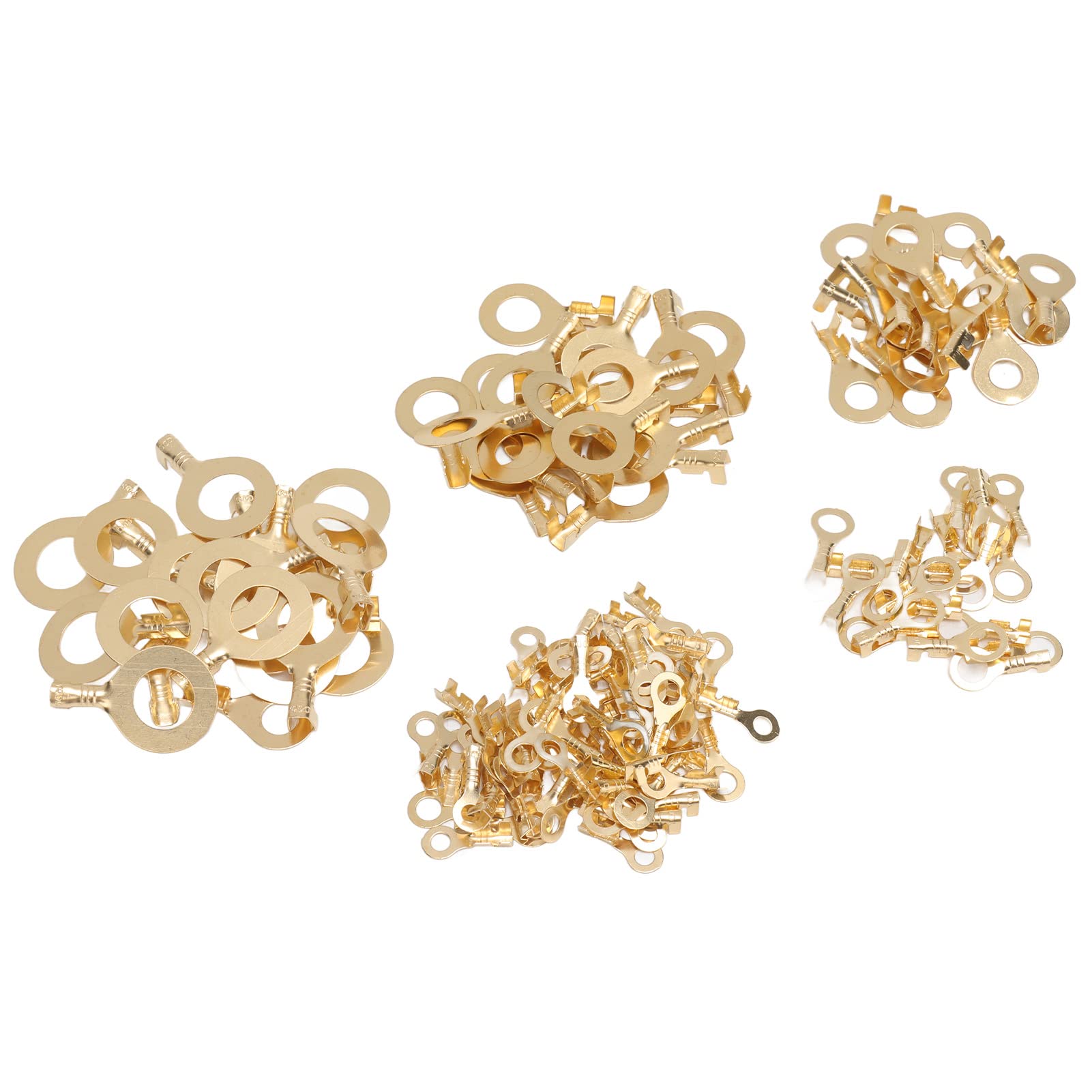 Wire Connector Lugs, Ring Cable Terminal 150PCS Open Barrel Design M3 M4 M5 M6 M8 M10 Oxidation Resistant for Electric Projects,Terminal block