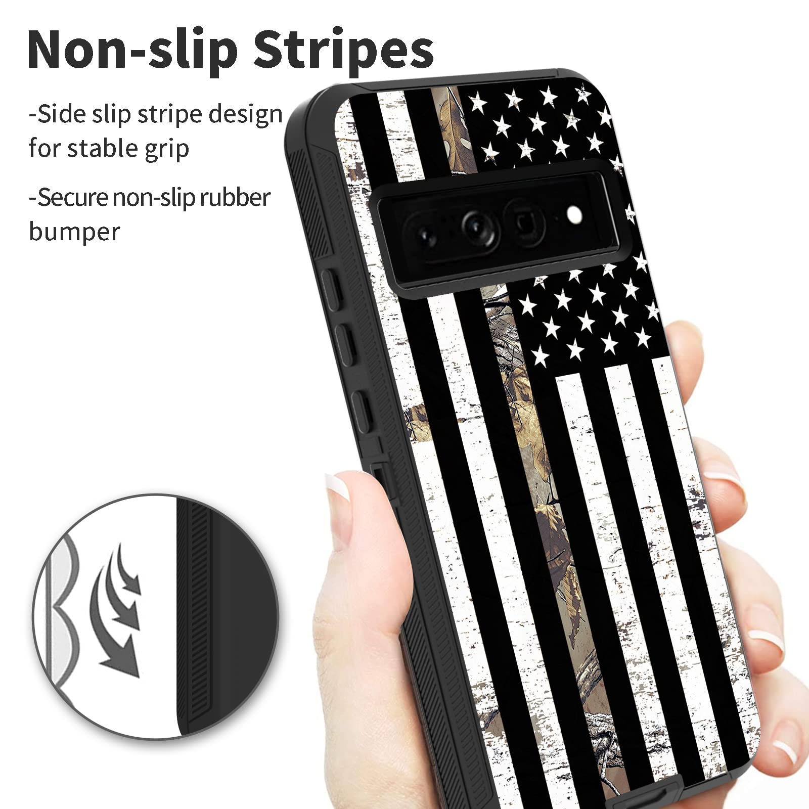 EDGFRTOIO Belt-Clip Holster Case for Google Pixel 7 Pro 5G 2022, Heavy Duty Triple-Layer Protection Full-Body Rugged Shockproof Durable Cover Cases for Pixel 7 Pro 6.7