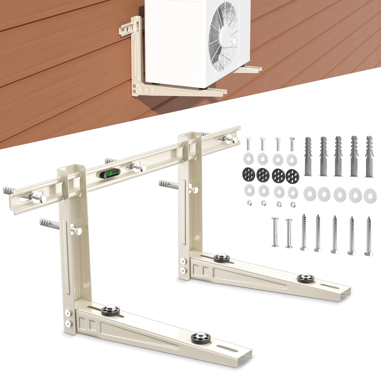 Outdoor Mini Split Wall Mounting Bracket, Heavy-Duty Wall Bracket for 7000 Btu to 12000 Btu Ductless Mini Split Air Conditioner AC Heat Pump Systems , Max 400 Lb Capacity 7000BTU-12000BTU