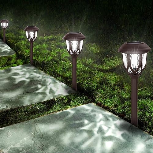 Faroles solares exteriores decorativas juego de 10 luces para caminos iluminación de paisajes luces impermeables de energía solar para jardín patios