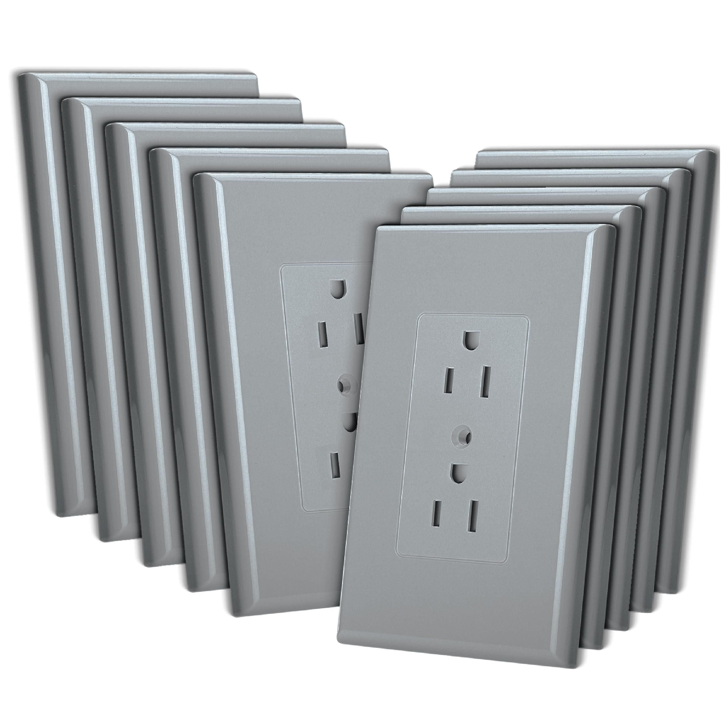 Bates Duplex Wall Outlet Covers - 10 Pack, White Wall Plates