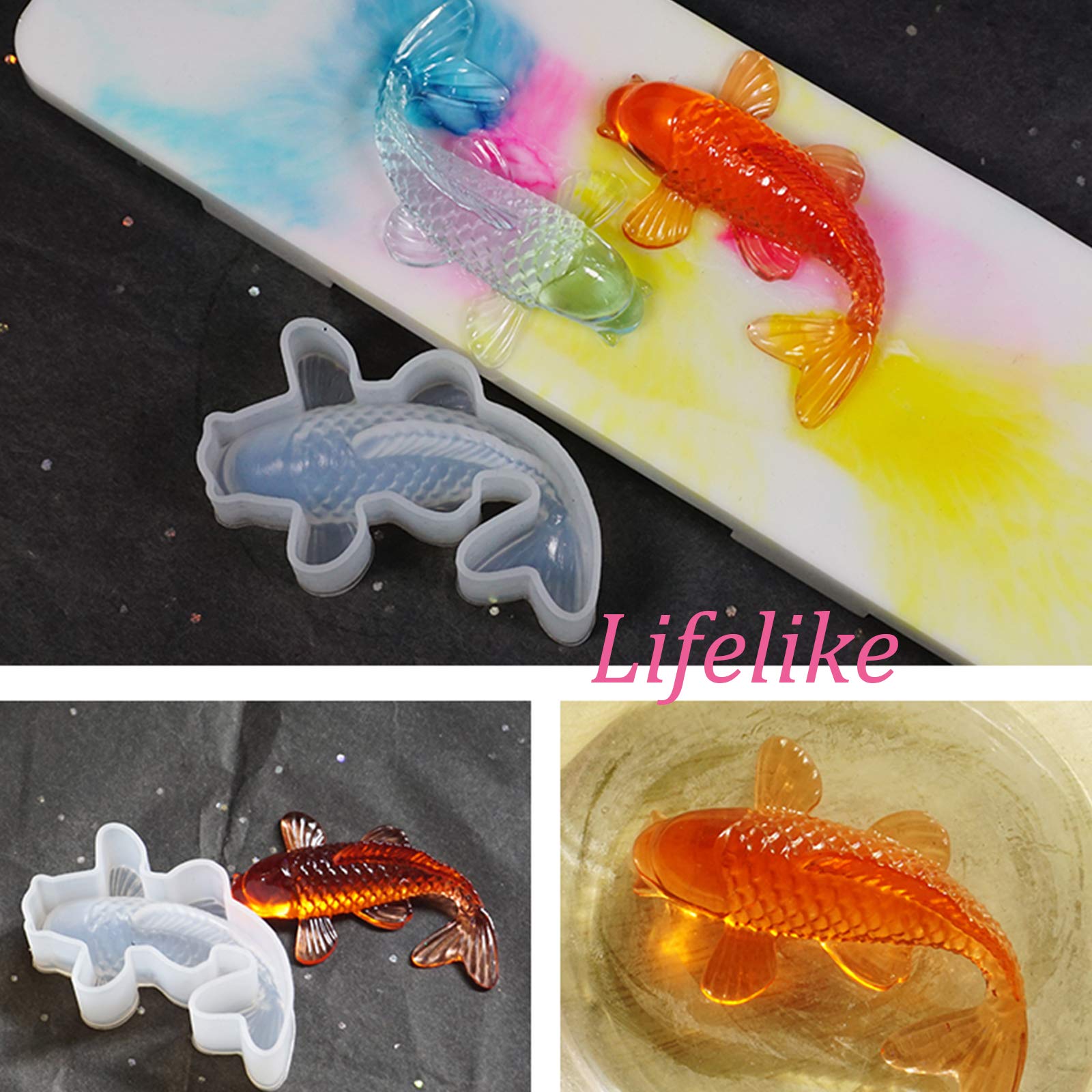 Große Goldfisch-Silikonformen Für Harz – 2-teilig, Detailreich & Ideal Für DIY Deko