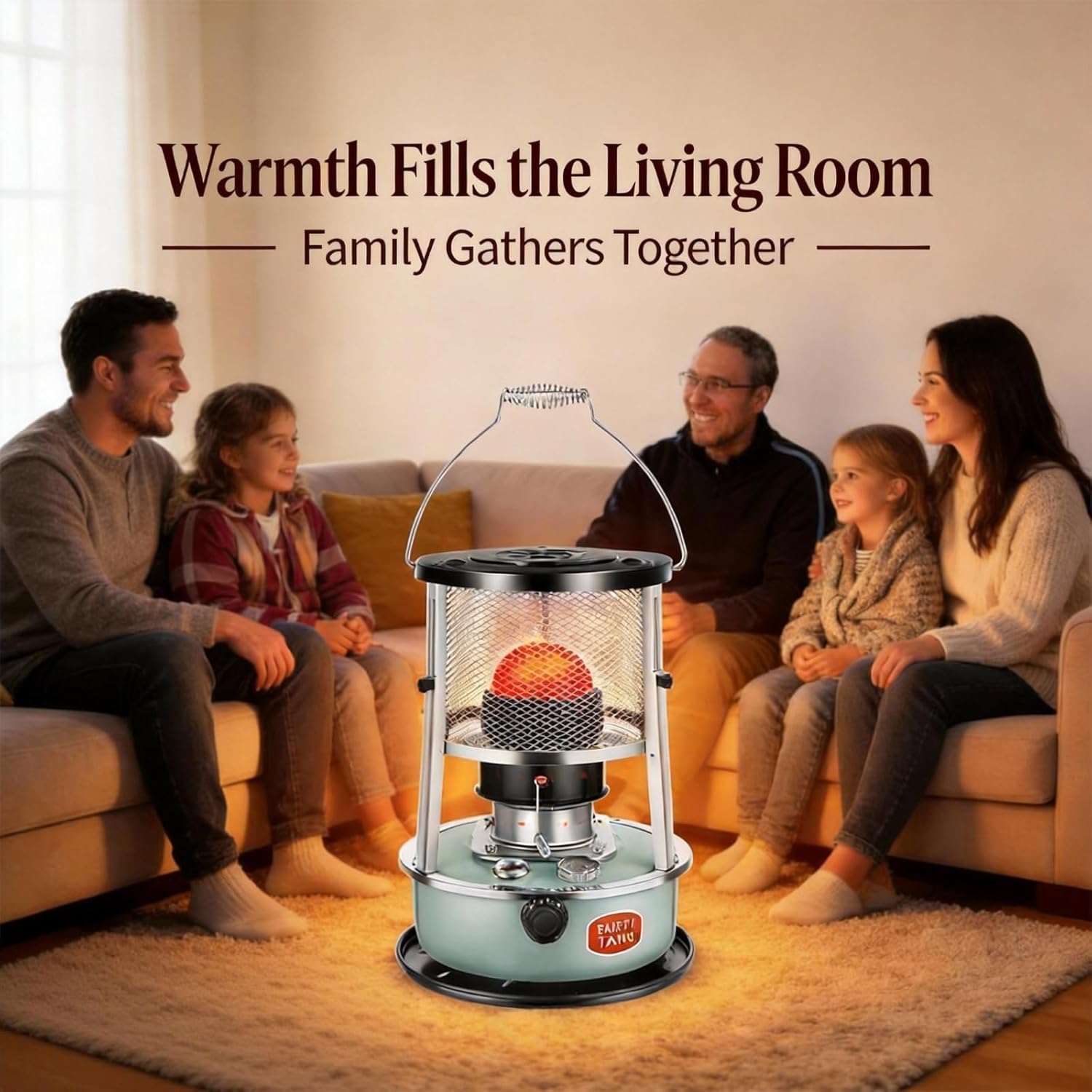 Non Electric Heaters for Indoor, 9000 BTU Portable Kerosene Heater with 18-Hour Runtime, Emergency Heating Solution for Indoor Home Garage Camping Power Outage (Black)