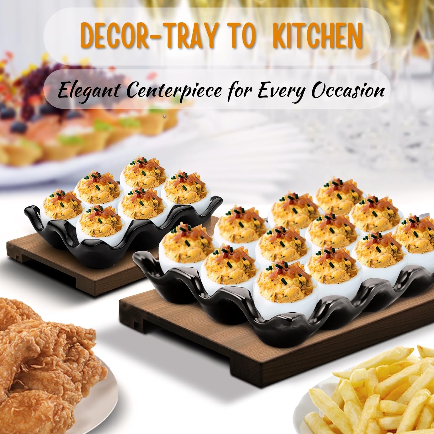 Portauova Ceramica 6 Posti - 2 Pezzi Antiscivolo, Per Frigorifero O Tavolo - Foto 3