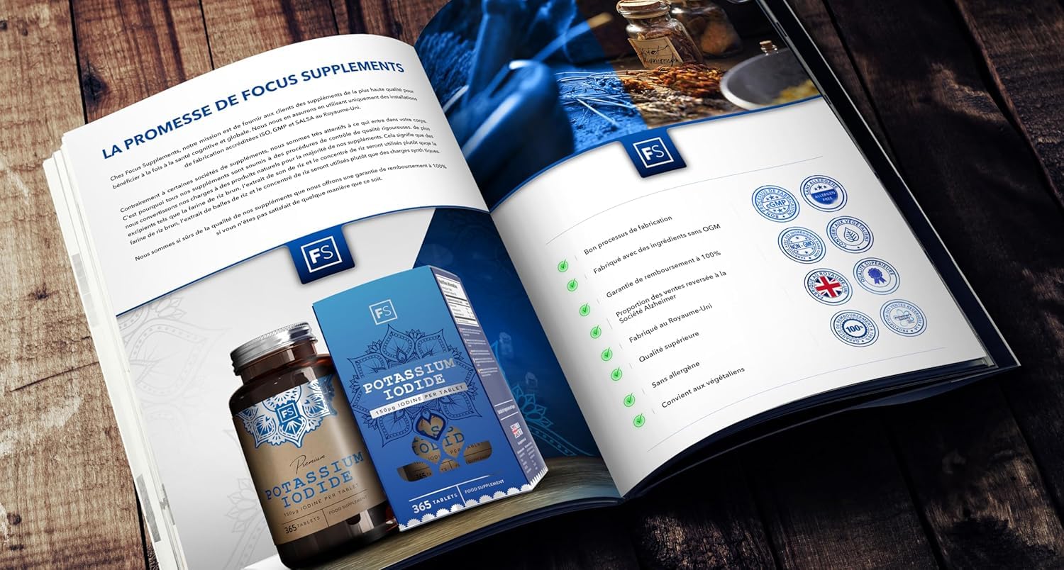 FS Iode de Potassium Supplément | 365 pastille de Potassium & Iode - 150mcg Iodure de Potasium par portion | Supplément Iode | Sans OGM Sans Gluten Sans Produit Laitier Sans Allergène