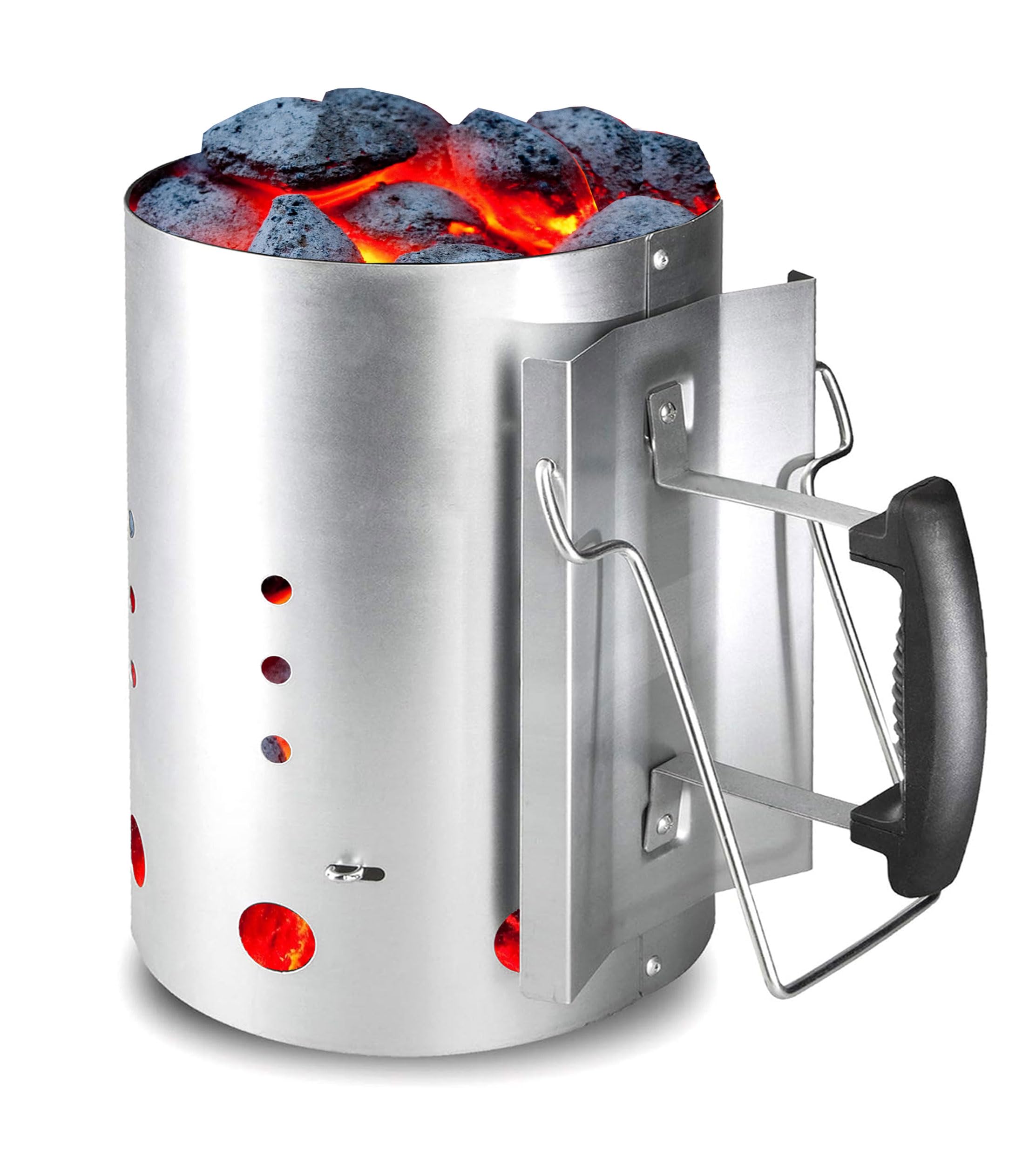 Cheminée d'allumage XXL avec poignée de sécurité pour barbecue, allume-feu rapide, charbon de bois