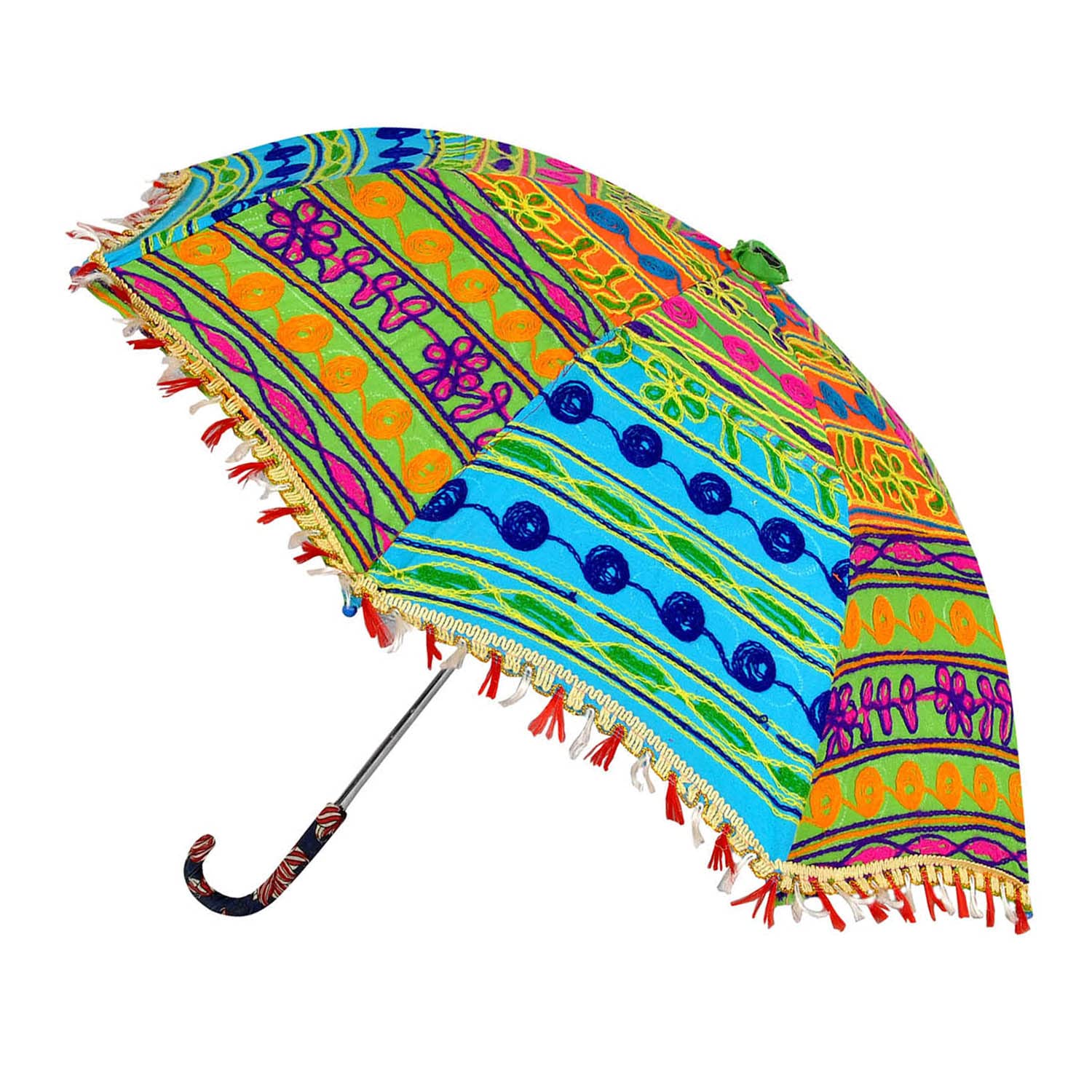 Lalhaveli Garden Wedding Anniversary Décor Hand Embroidery Cotton Sun Protection Umbrella
