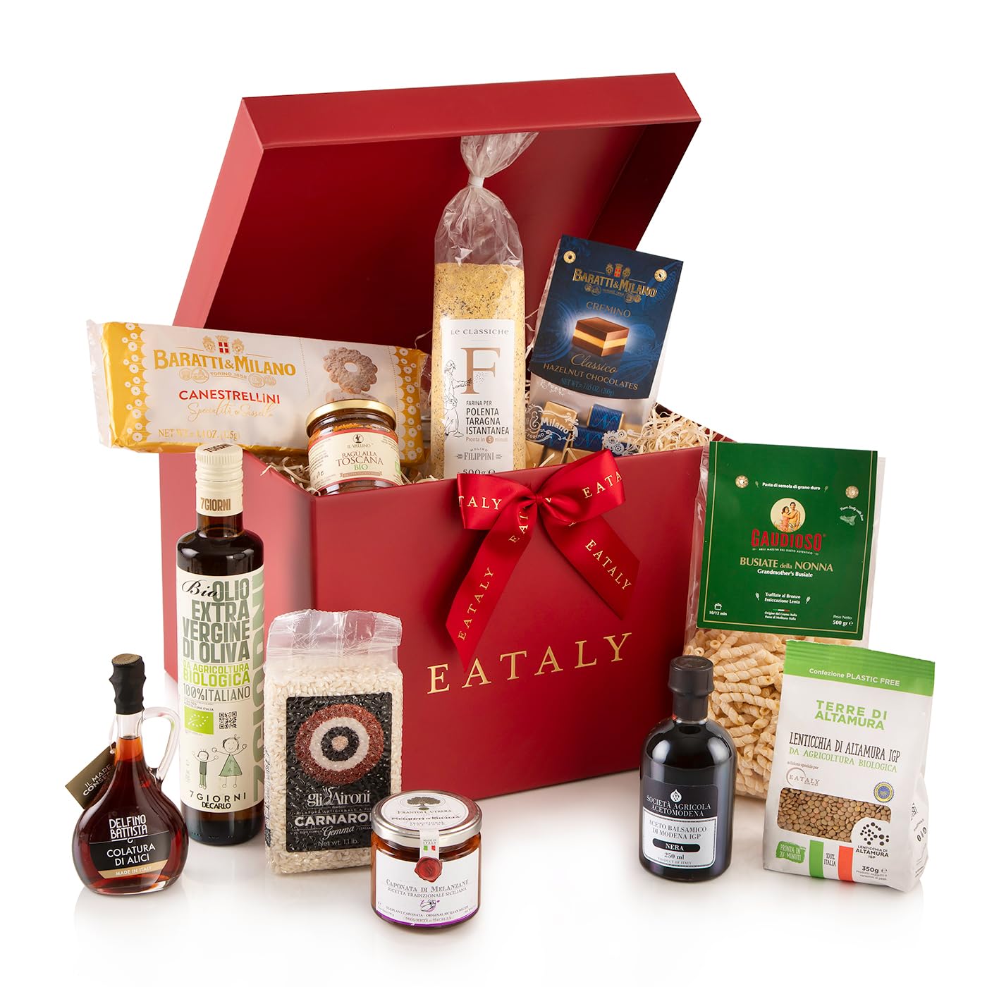 Eataly – Cesto gastronomico natalizio con prodotti tipici – La tradizione si fa bella – Box con 11 prodotti di qualità