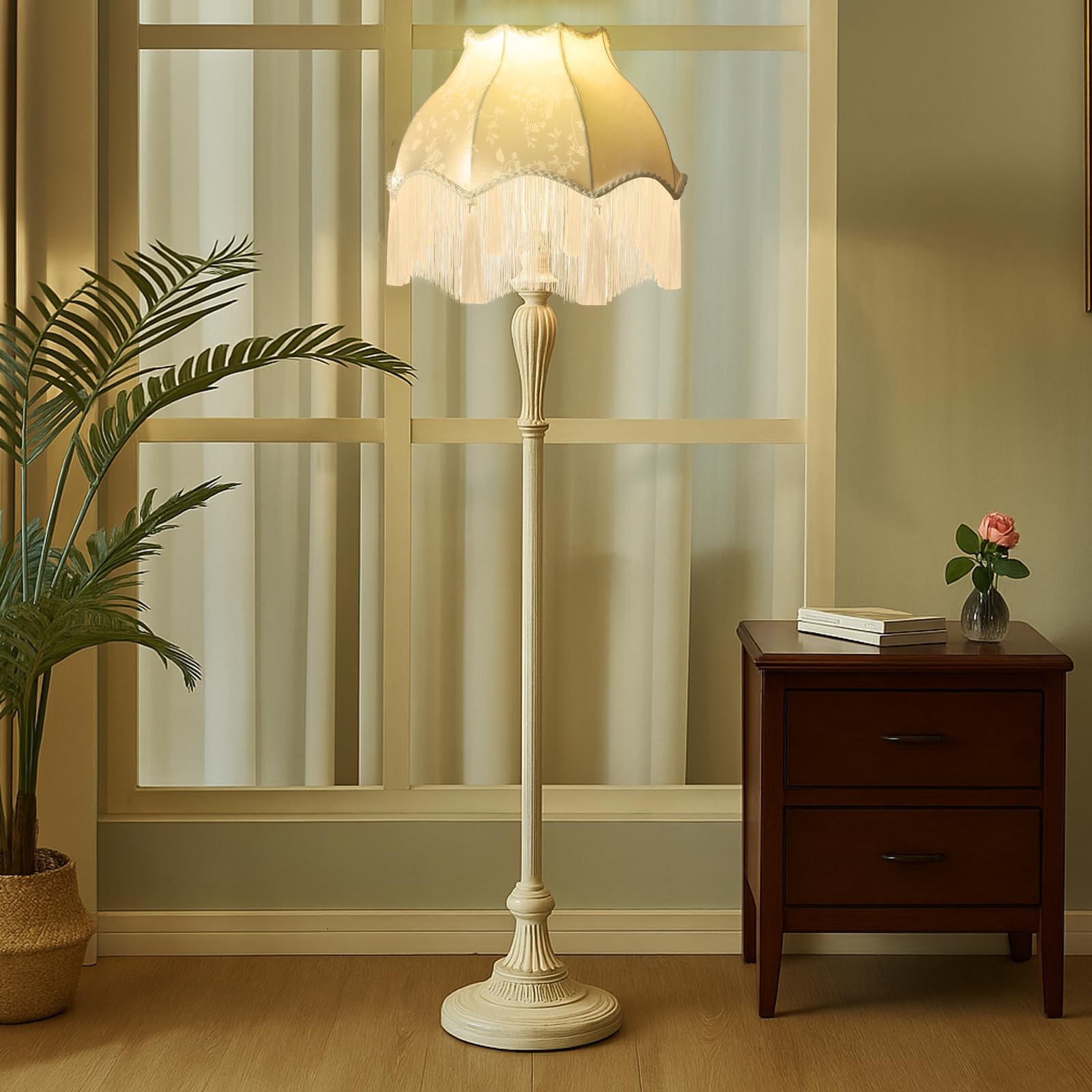 VIHOSE Victorian Scallop Lamp Shade Vintage Large 7.5