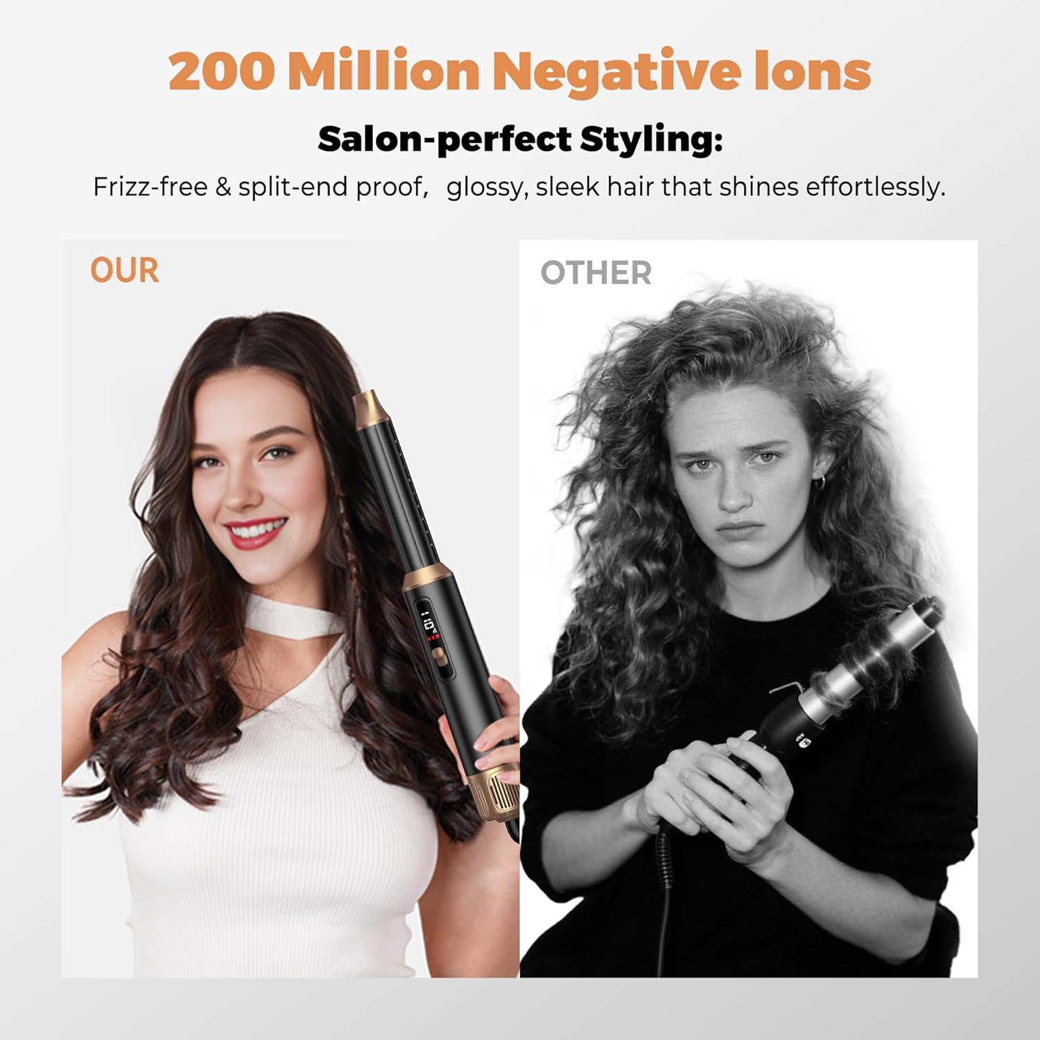 5 in 1 Visual Temperature Control Blow Dryer Brush Negative Ion Hair Dryer Brush Detachable Air Curler Air Curling Wrap Styler, Upgrade Hair Styling Tools Hot Air Brush Curling Brush Iron