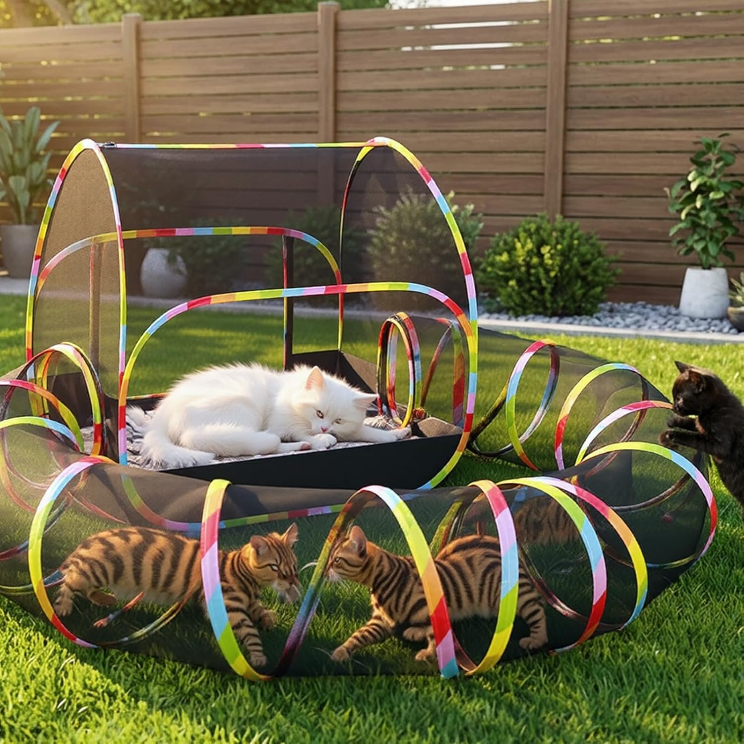 Naielfopet 2-in-1 Pop Up Cat Tent Enclosure