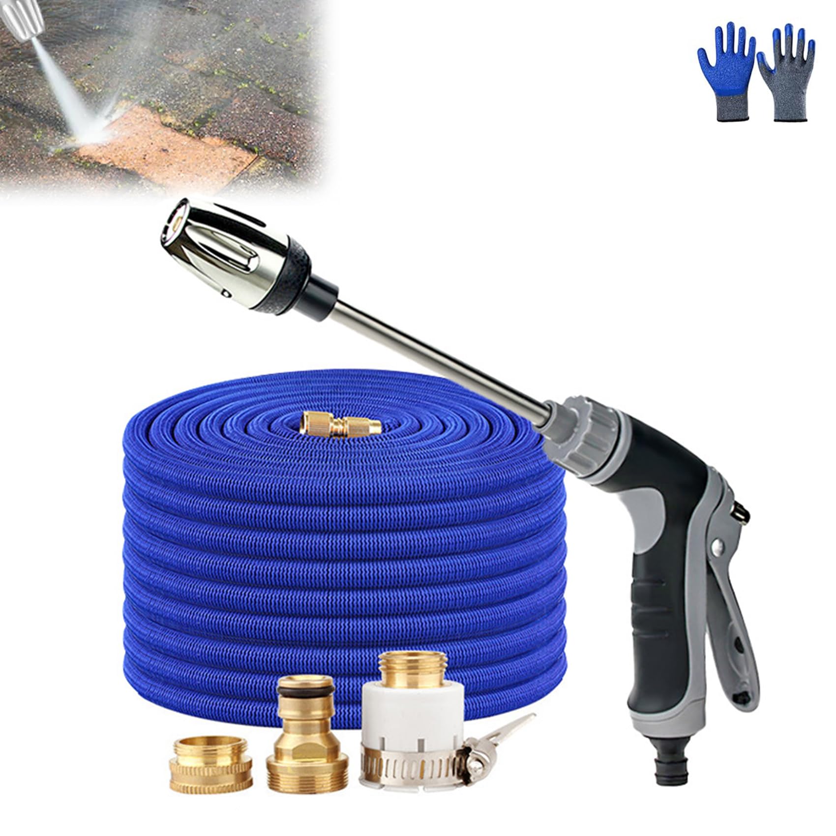 Aquoxis Pressure Washer, Hydro Power Water Jet Cleaner Attachment, Adjustable Nozzle Cleaning Sprayer for Patio, Car, Driveway, Deck & Outdoor Surfaces (C) — view 11