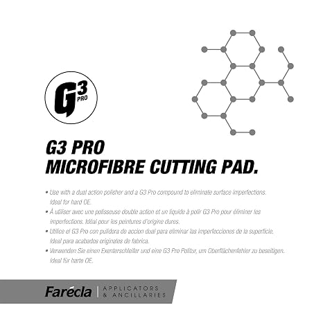 G3 Pro Microfibre Cutting Pad 150mm (7502) – Heavy Cut DA Polishing Pad for Hard OE Paints – Trapezoid Shape for Edge Visibility and Control, Ideal for Fast Swirl & Defect Removal