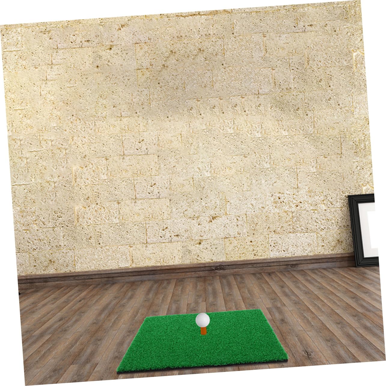 Kisangel Golfing Practice Accessory 2pcs Hitting Mat Golf Training Mat Grass Texture for Home and Office