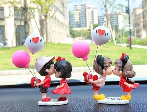Miniatura 10 de Lindos adornos para pareja, decoración de automóvil, figuras de acción de dibujos animados para parejas, decoración interior de automóvil, linda