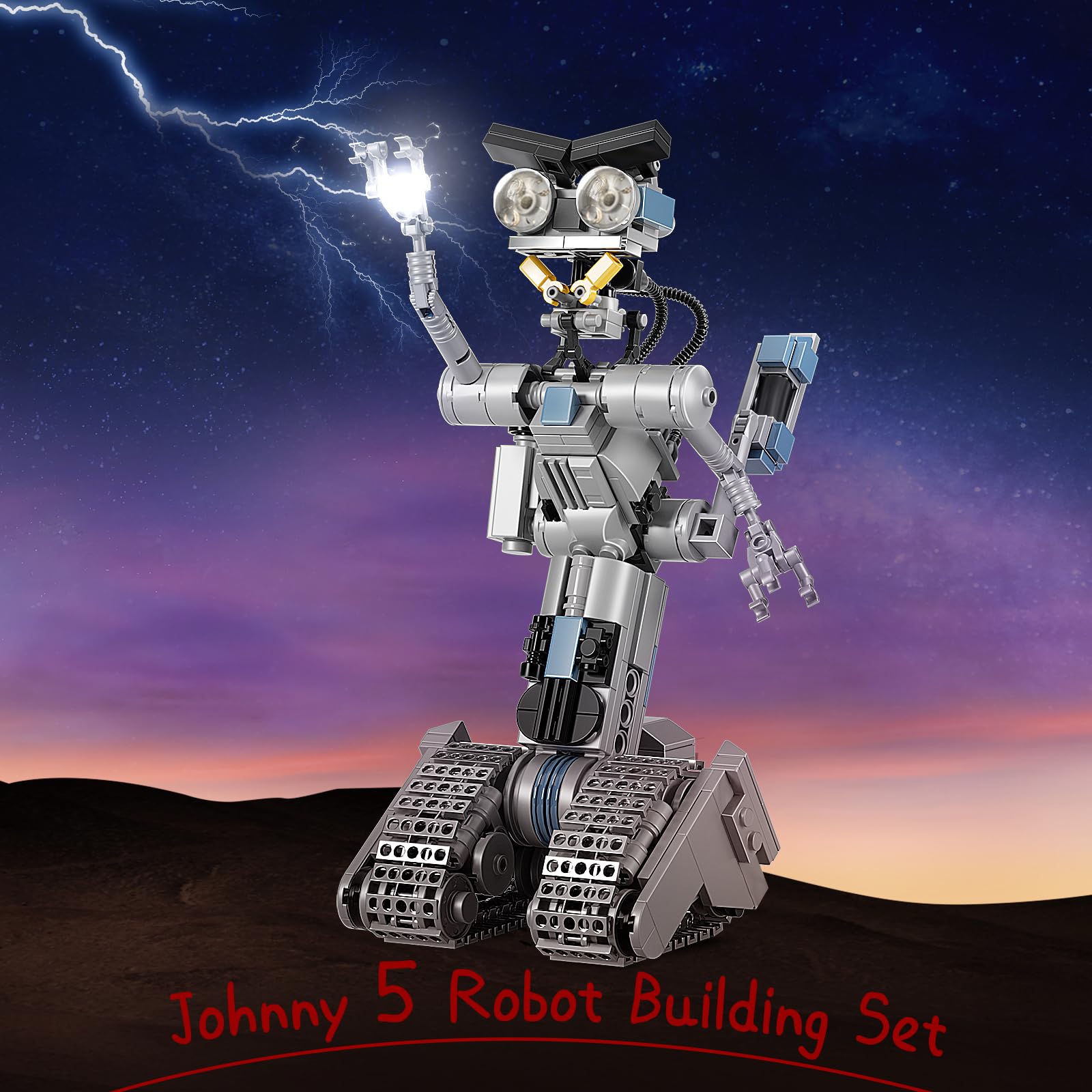 Johnny 5 robot giocattolo da costruzione per ragazzi e ragazze, robot Mecha, compatibile con Lego, Educare STEM dai 6 anni, Halloween (386 pezzi), F-C9225Y01