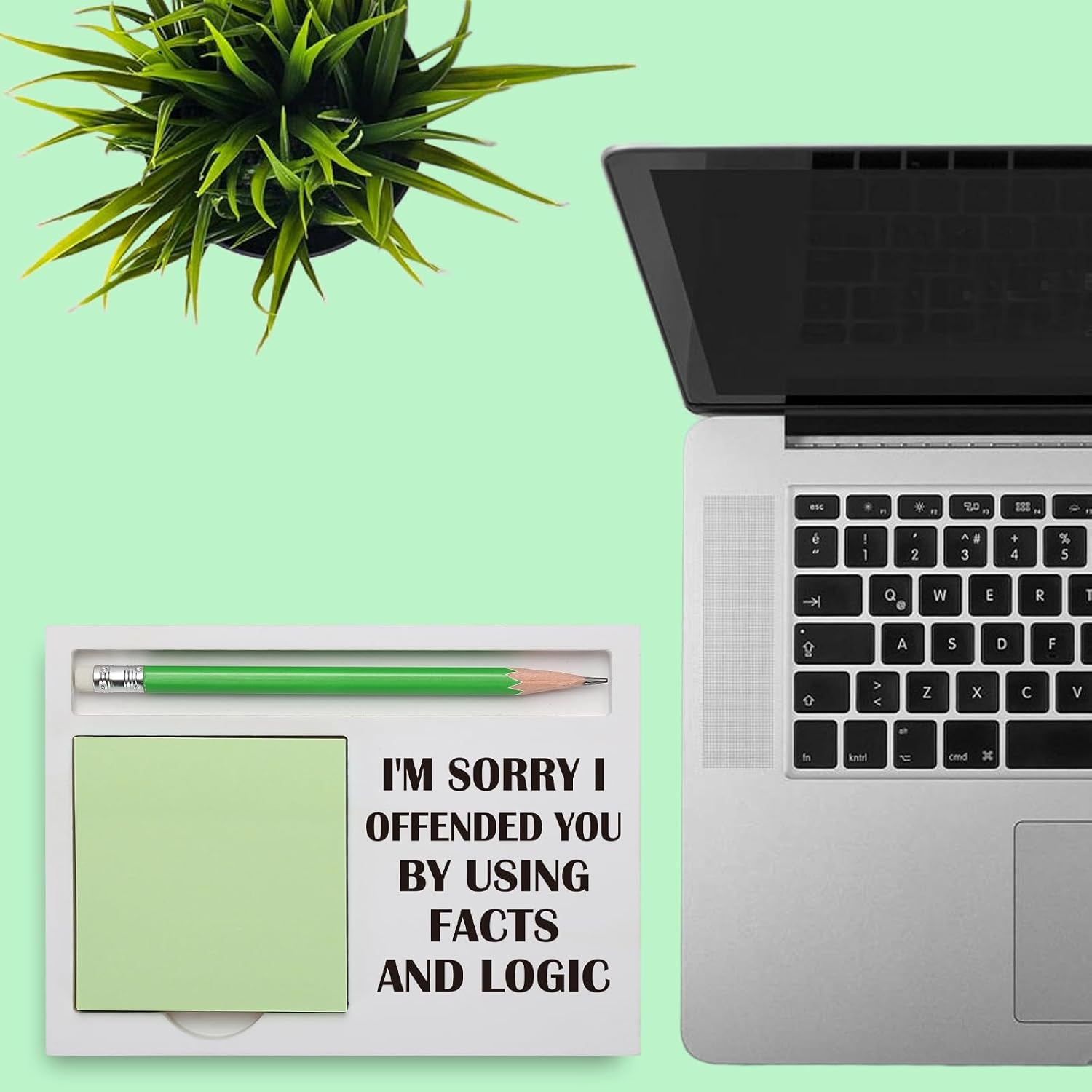 Humor Gift for Coworker Boss Engineer Teacher Student Manager Director Human Resources, I'm Sorry I Offended You by Using Facts and Logic, White Sticky Note Pad Holder Office Gag Gift SBSA30 image 5