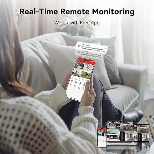 Miniatura 6 de Sistema de cámara de seguridad Lite de 5MP con disco duro de 500 G, grabador DVR AHD TVI de 4 canales, 4 cámaras domo de vigilancia con cable HD