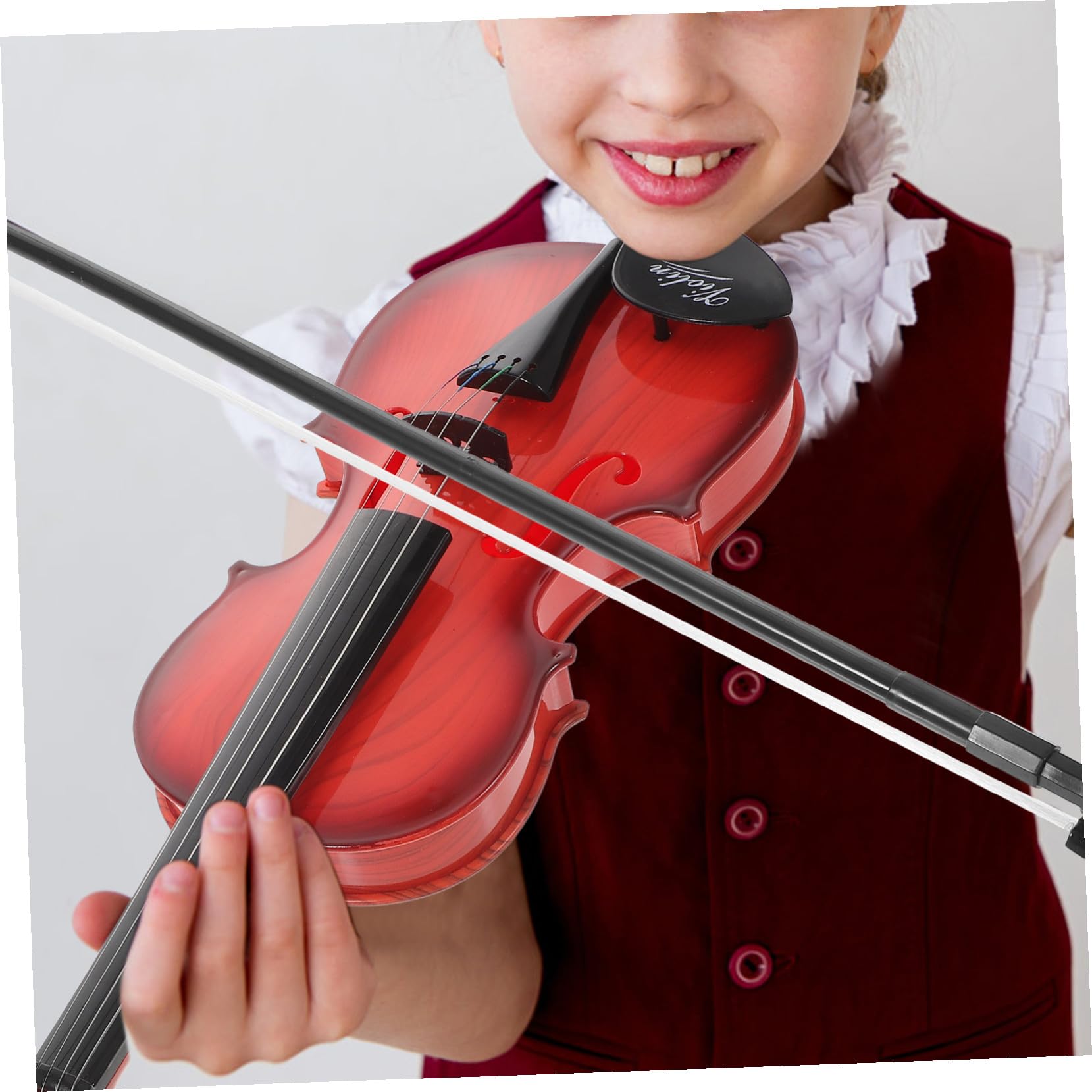 Didiseaon Violino Giocattolo Per Bambini Principianti in Plastica Sicura, Piccolo Strumento Musicale Educativo Per Sviluppo Capacità Sonore e Gioco Didattico, Regalo Compleanno Bambini