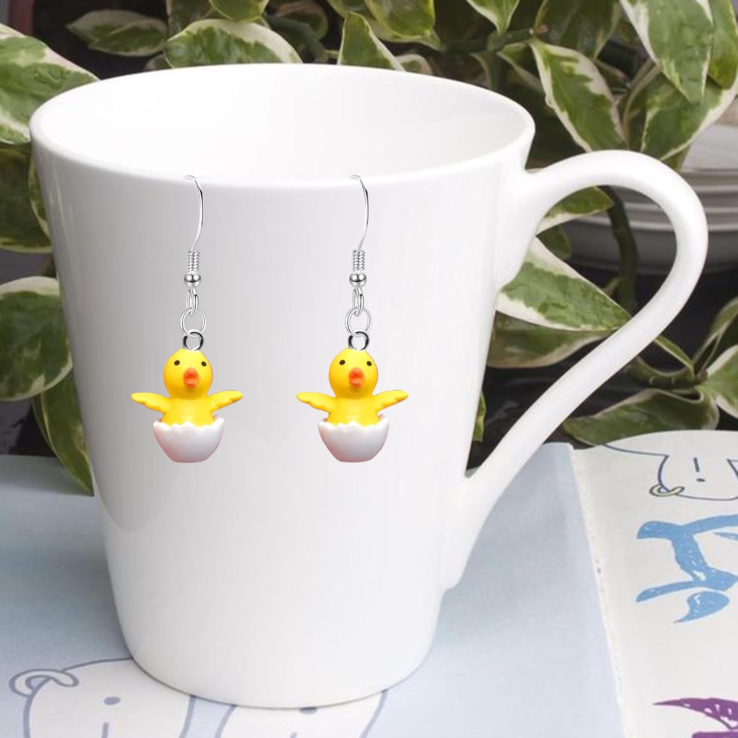 Cute Funny Chick Earrings for Women Resin Shell Breaking Chicken Animal Drop Dangle Earrings Creative Jewelry - Image 6