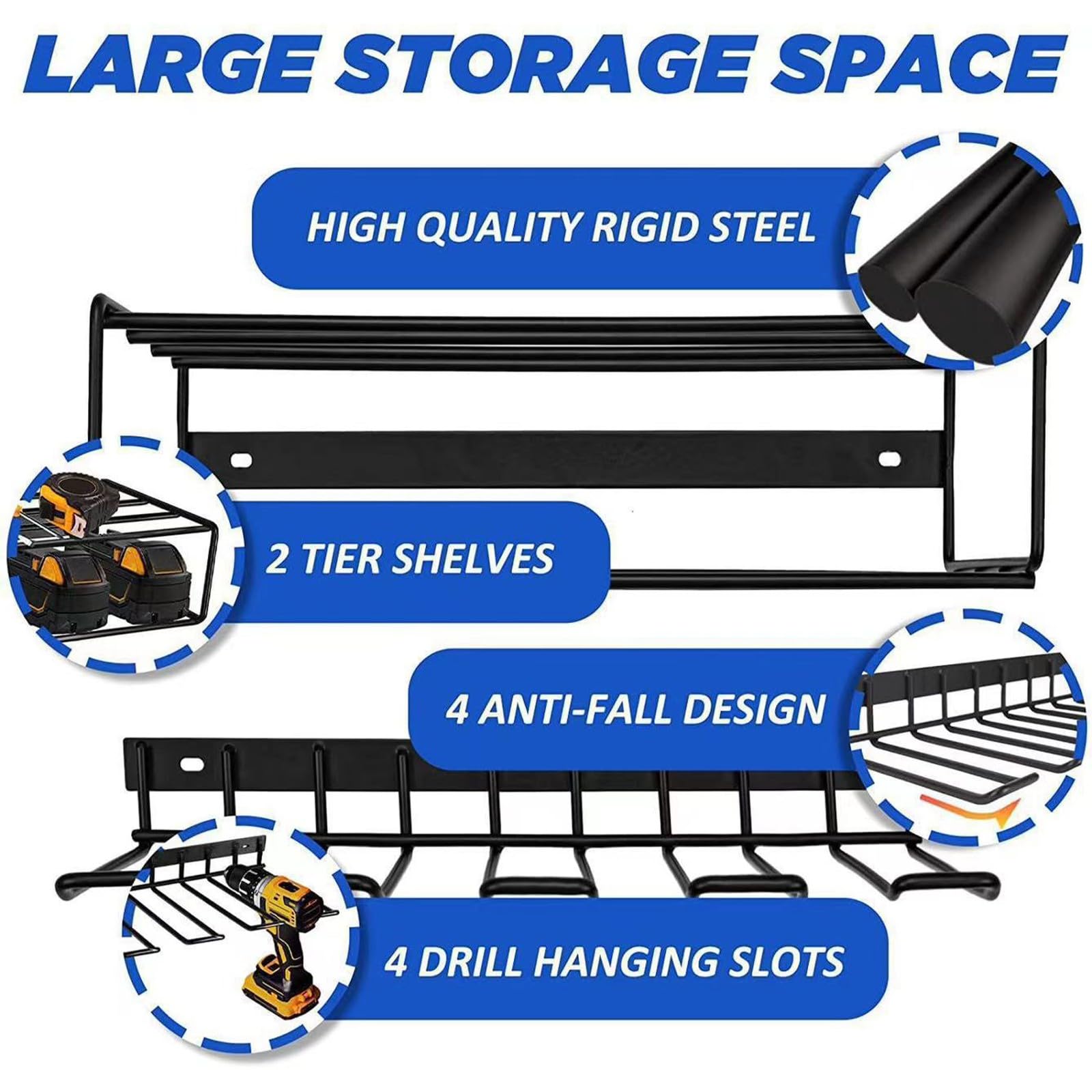 Scaffali in metallo per impieghi gravosi Rack per attrezzi Attrezzature e fornitureDurevole Scaffalature per garage per organizzazione domestica e soluzioni di archiviazione