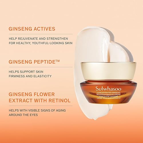Miniatura 3 de Sulwhasoo Concentrated Ginseng Rejuvenating Eye Cream- Korean Ginseng & Peptide Anti-Aging Under Eye Cream for Wrinkes, Puffiness, Dark Circles &