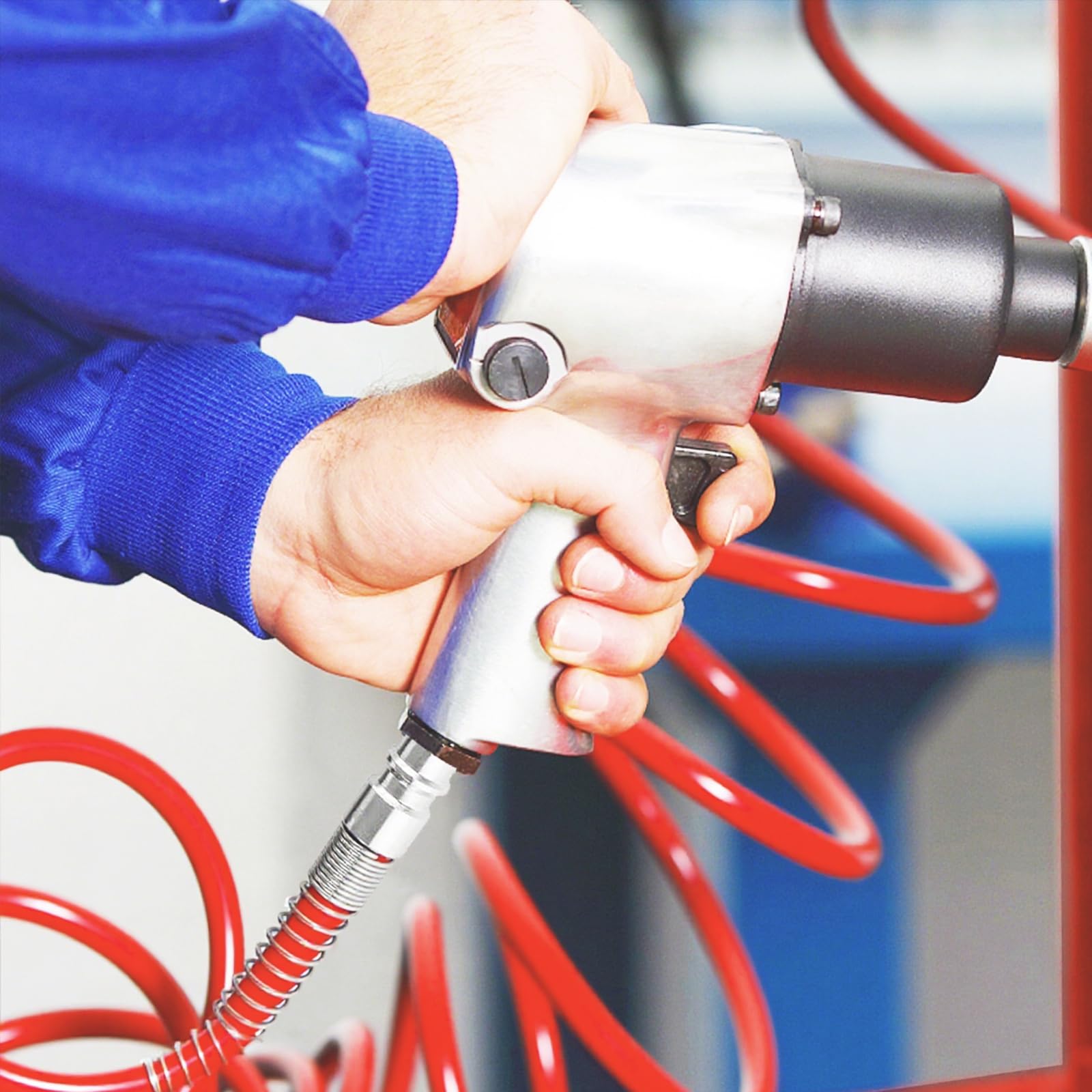 KLEHOPE 5 Mètres Tuyau Compresseur D'air, Diamètre 10 X 6,5mm Tuyau Air Comprimé, Tuyau Compresseur Avec Connecteur Pour La Maison, L'atelier, L'atelier Automobile