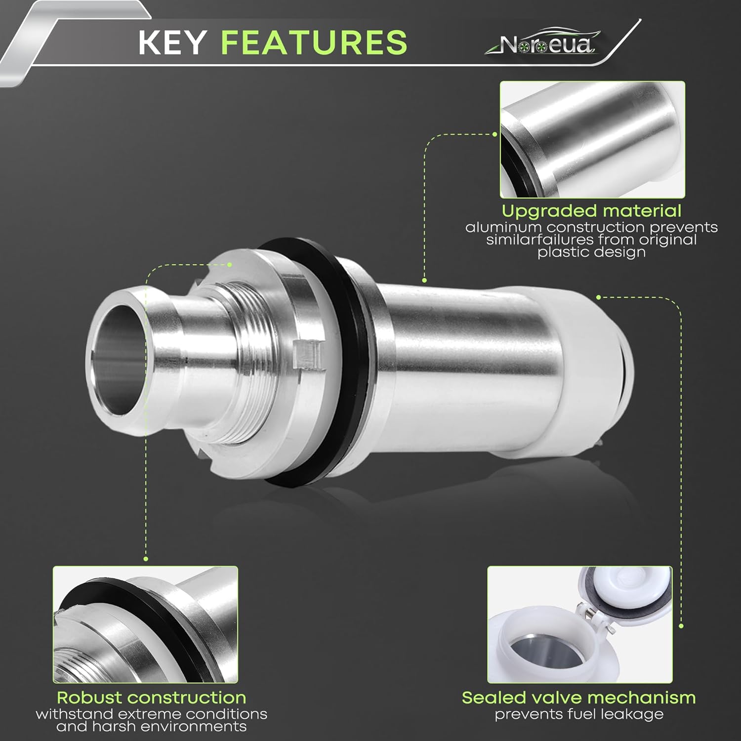 Fuel Filler Neck Inlet Check Valve Compatible with Chevy SSR 2003-2004, Chevrolet Trailblazer & GMC Envoy 2002-2004 – Durable, Leak-Proof, Easy Install Replacement Number #577-106