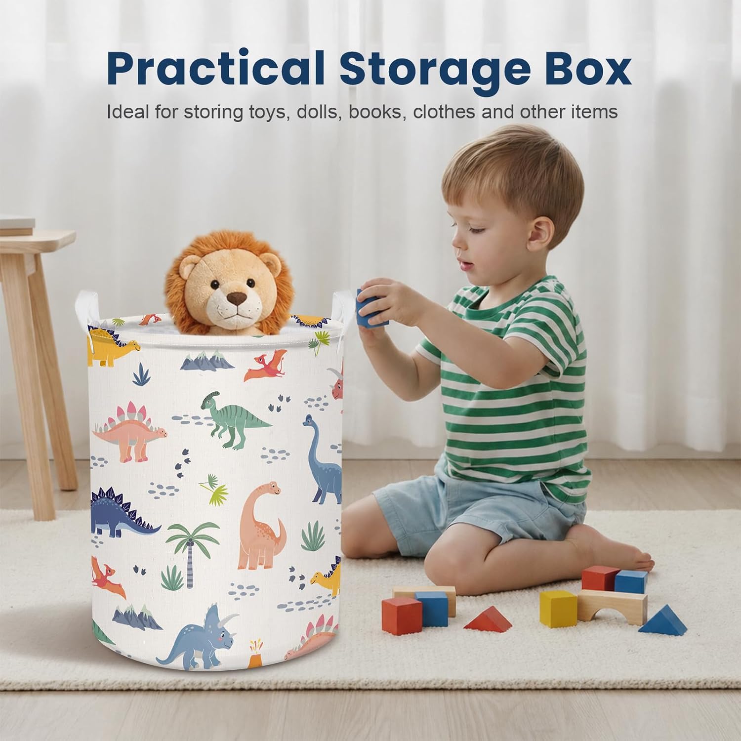 Nursery Hamper, Waterproof Laundry Basket for Boys Girls image 2