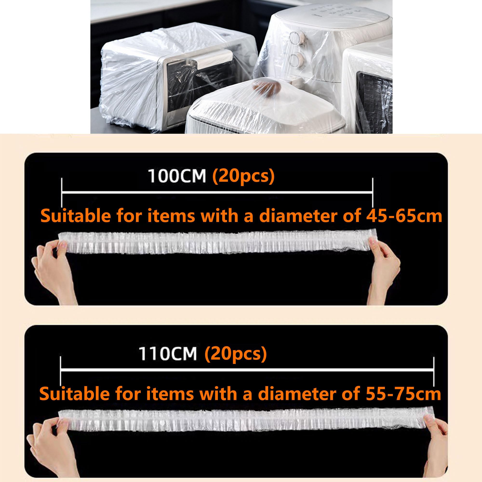 40 Stück Transparente Verdickte Staubschutzhüllen Ofenabdeckung Geräteabdeckungen Universelle Abdeckung Für Kleingeräte elastische Kleingeräte-Abdeckfolie für Toaster Backofen Mixer (A)