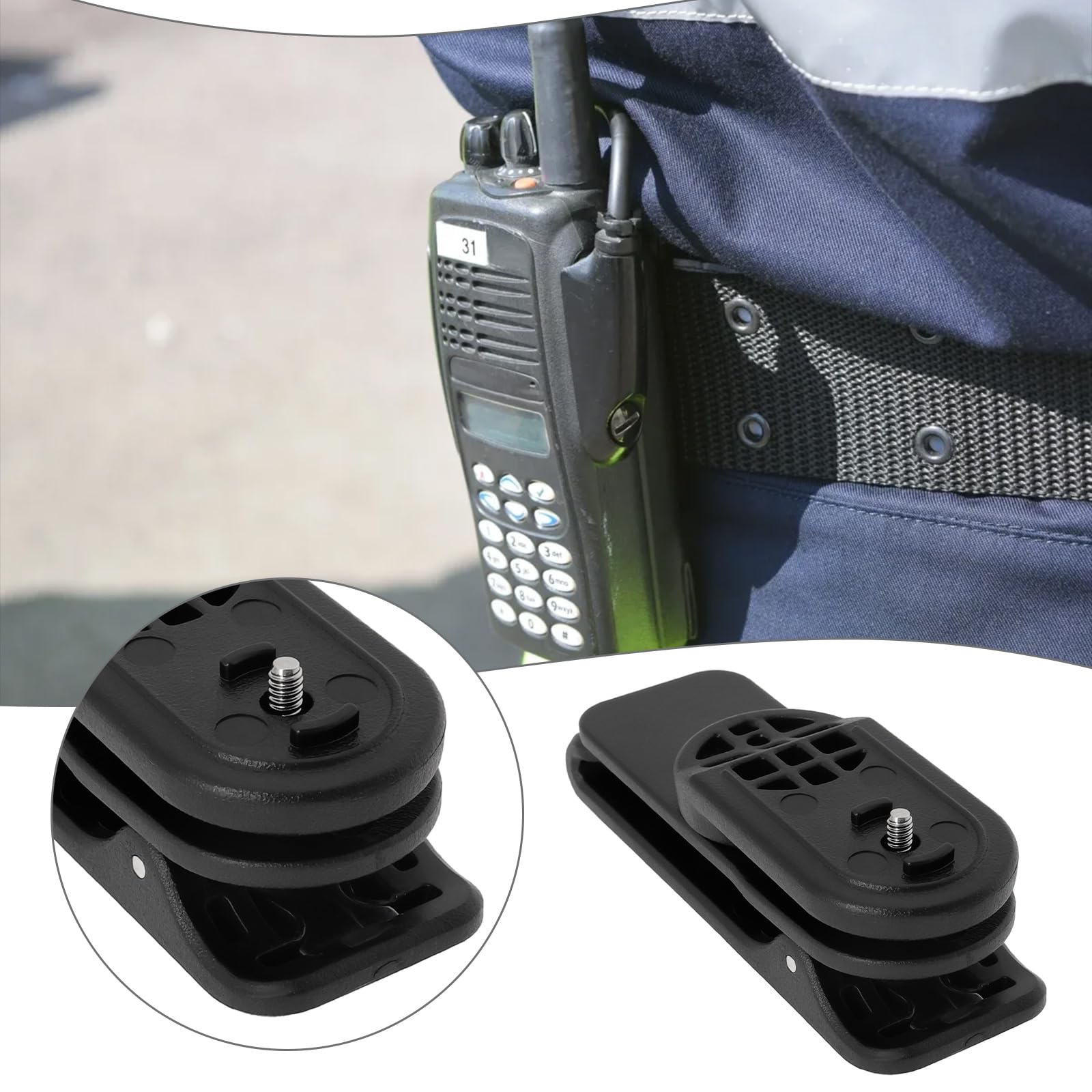OTOTEC 1PC Intercom Swivel Belt Clip Compatible with Motorola MotoTRBO SL300 SL3500e PMLN7128A 69.9x23.8mm Radio Swivel Belt Attachment Black - Image 3