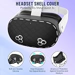 Ensemble de Housses en Silicone Compatible avec les Accessoires Meta/Oculus Quest 3s, Housse de Visage en Silicone, Housse de Prise en Main des Contrôleurs, Housse de Coque VR, Housse de Lentille Protectrice, Protecteur de Lentille de Caméra, Peau pour Quest 3s (Noir)