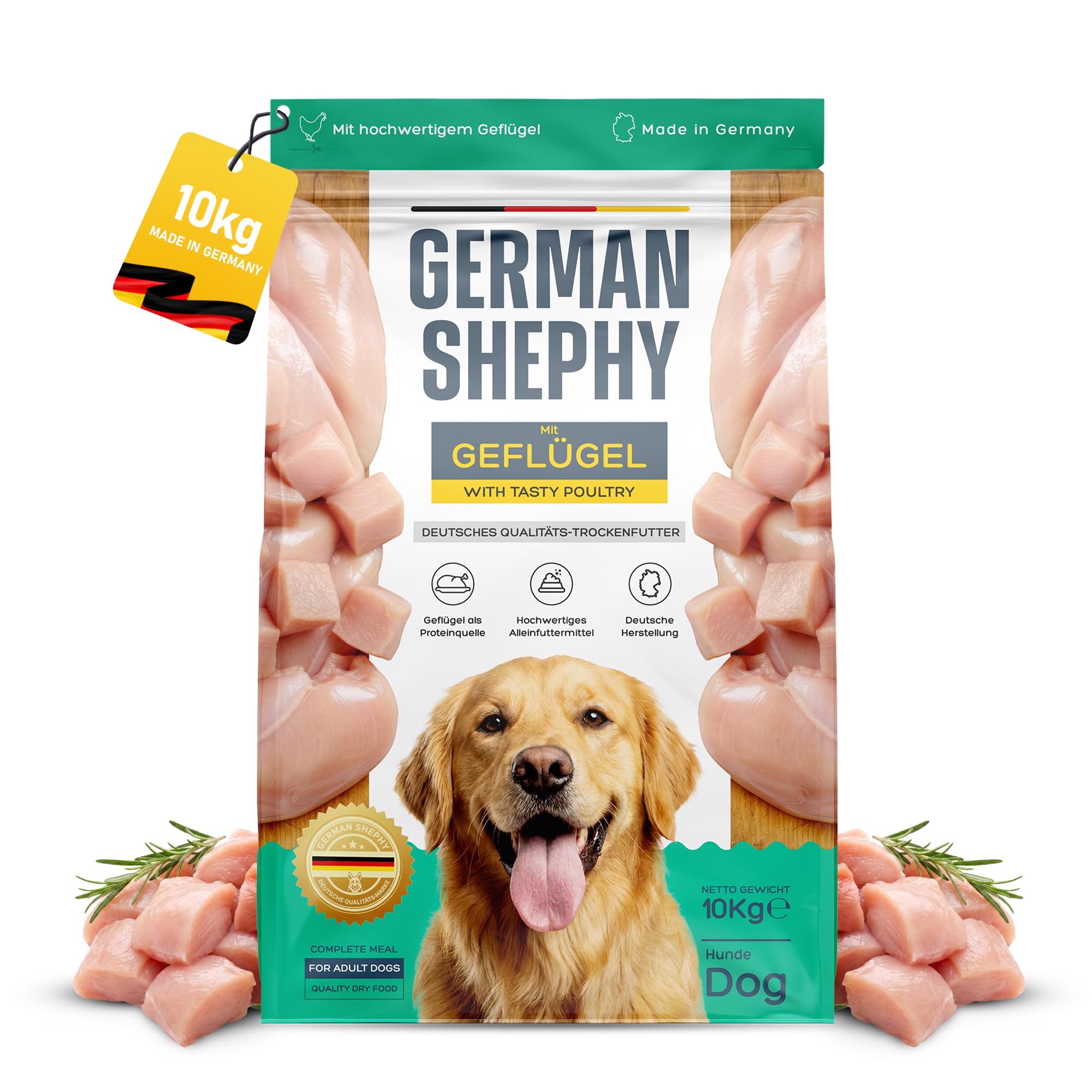 Karma dla psów German Shephy z kurczakiem w płatkach 10 kg