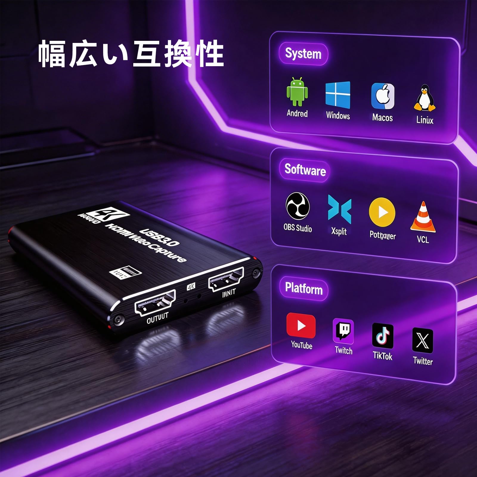Amazon.co.jp: HDMI キャプチャーボード対応 4K パススルー対応 1080P