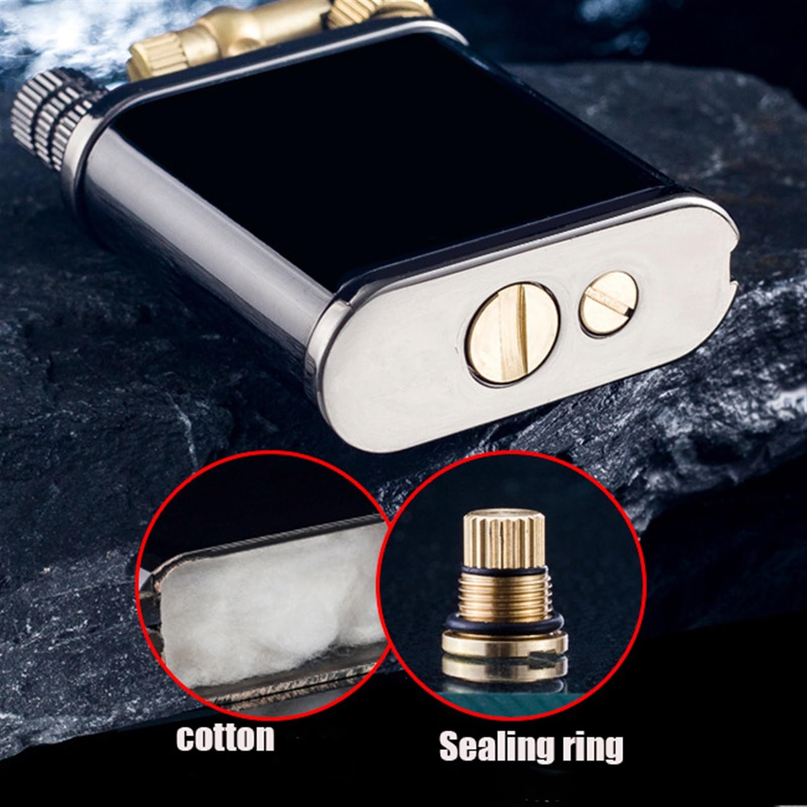 Briquet à Kérosène Intelligent - Commande Vocale, 4 Modes D'allumage, Réservoir Lumineux LED - Cadeau Homme - 4