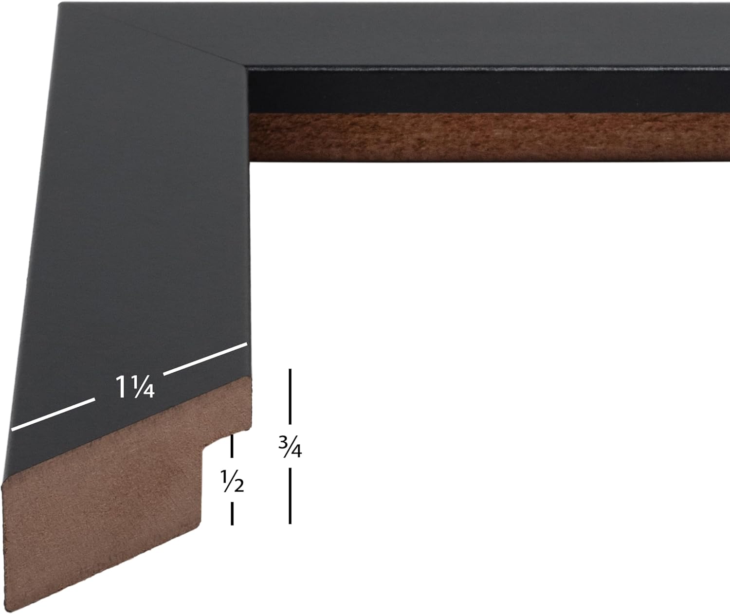 Craig Frames Bauhaus 125, 16x22 Picture Frame Matted for a 12x18 Photo, Mystic Satin Black