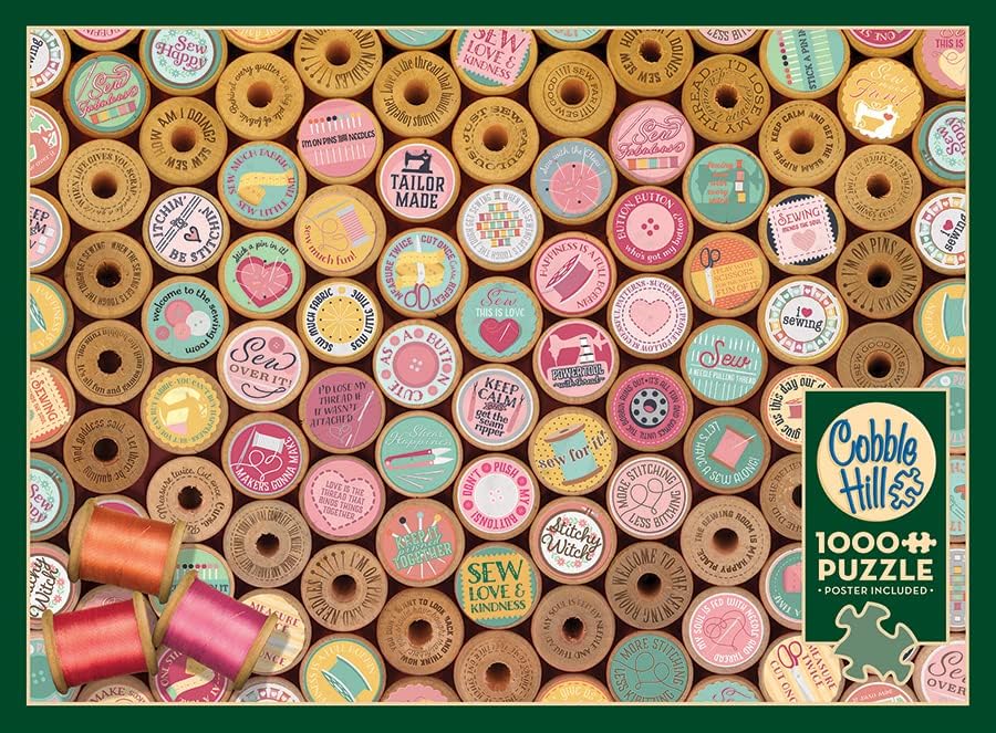 Miniatura 5 de Cobble Hill - Rompecabezas de 1000 piezas - Sew Happy! - Póster de muestra incluido
