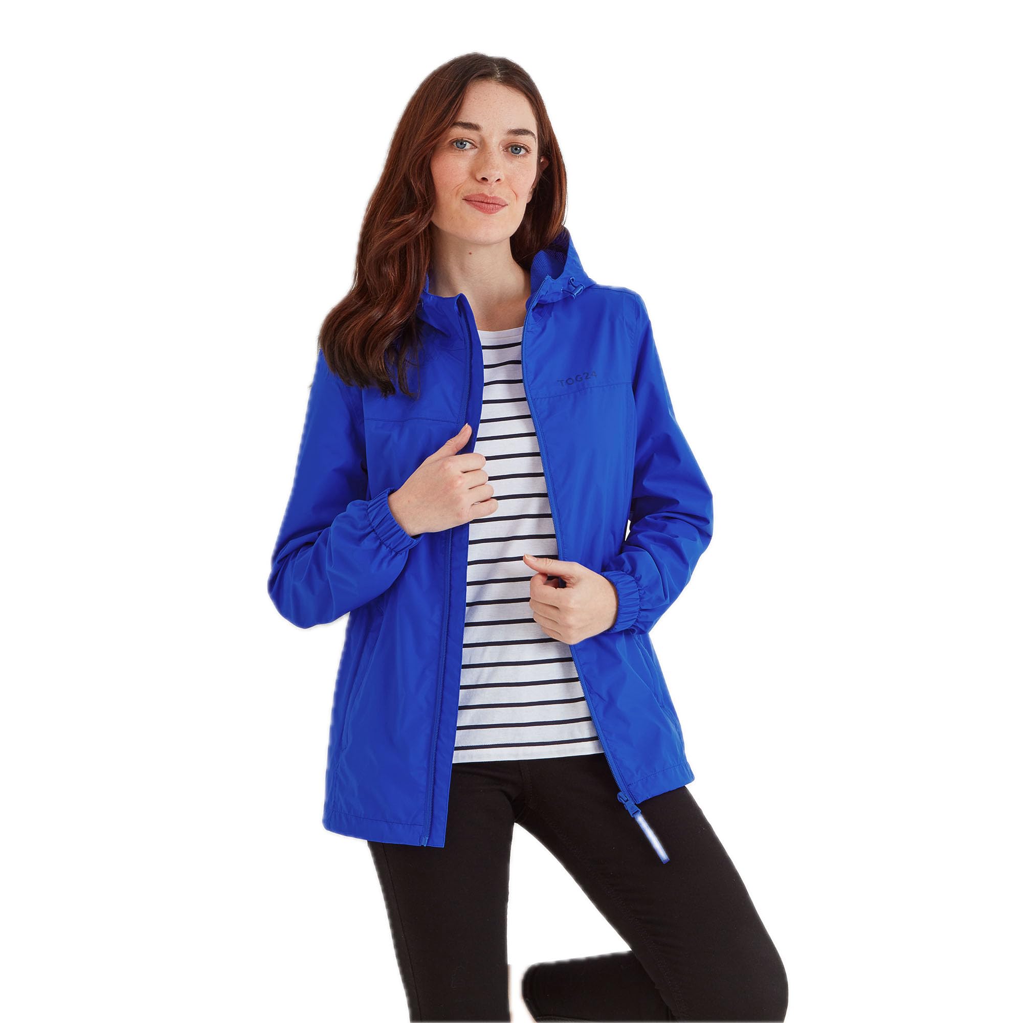 TOG24Craven Womens Waterproof Packaway Rain Jacket with Bag, Full Length Zip and Adjustable Hood, Breathable, Windproof, Suitable for Hiking and Outdoors