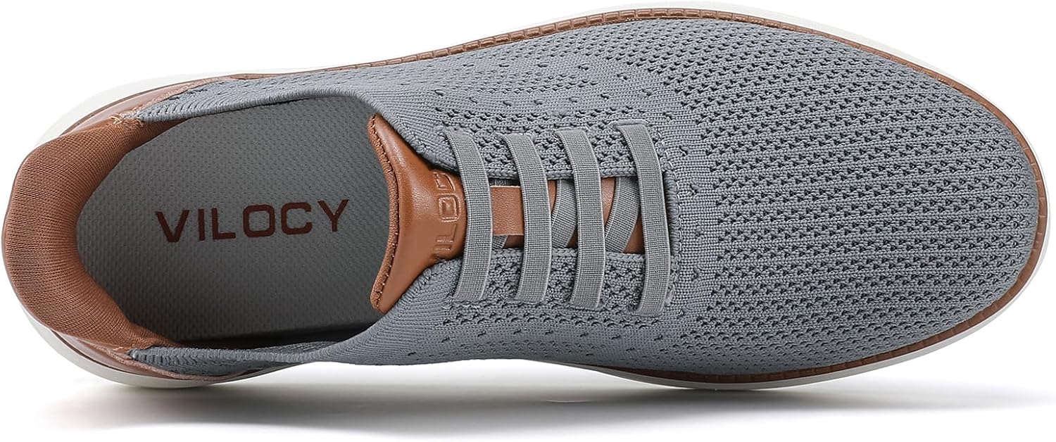 VILOCY Men's Slip on Casual Dress Tennis Walking Shoes Ease in Laceless Fashion Sneakers Breeze Business Oxfords - Image 3