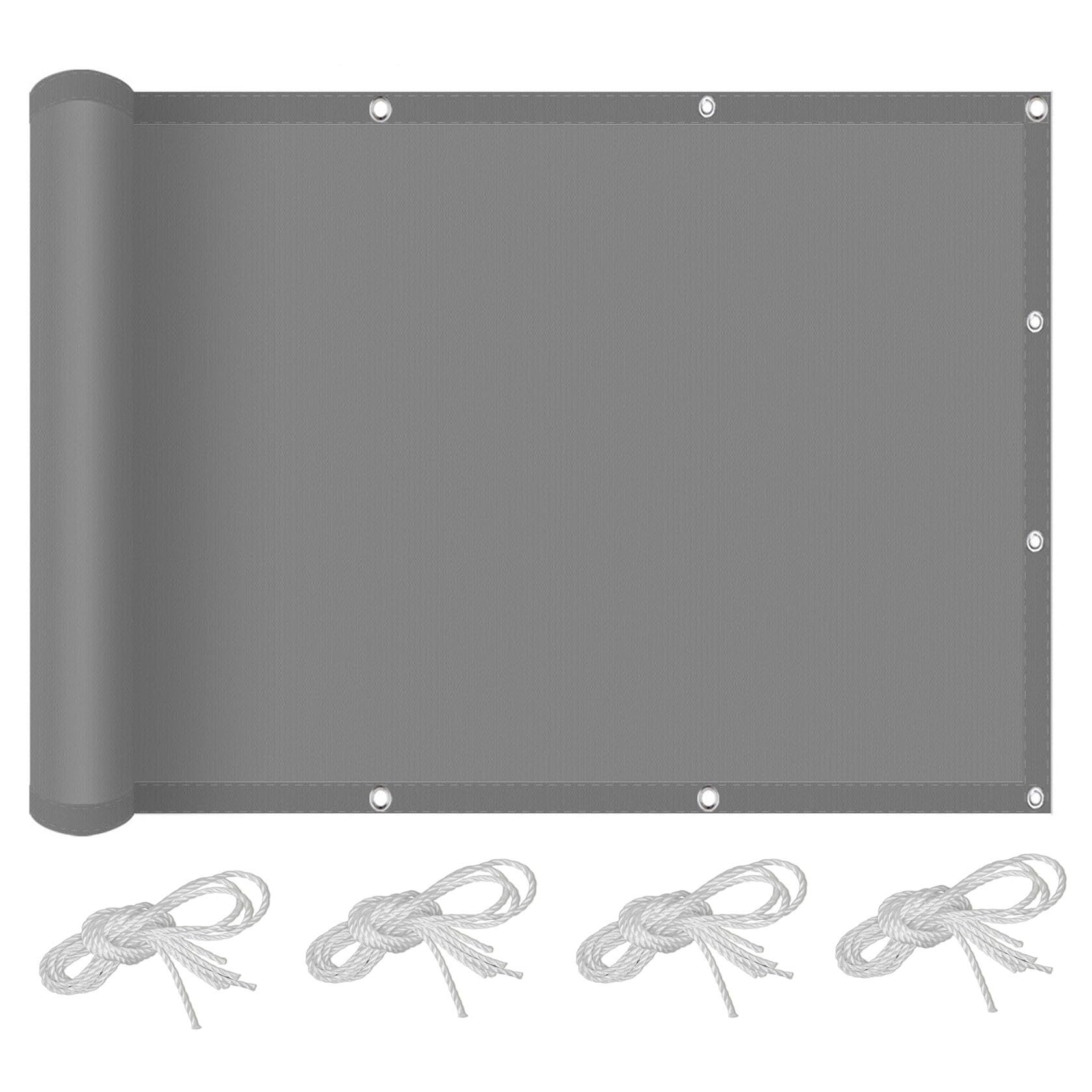 Voile d'ombrage rectangulaire 2.2x2.8m gris clair pour protection solaire terrasse